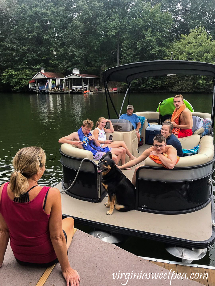 Former Students visiting with Paula and Sherman Skulina at Smith Mountain Lake, VA