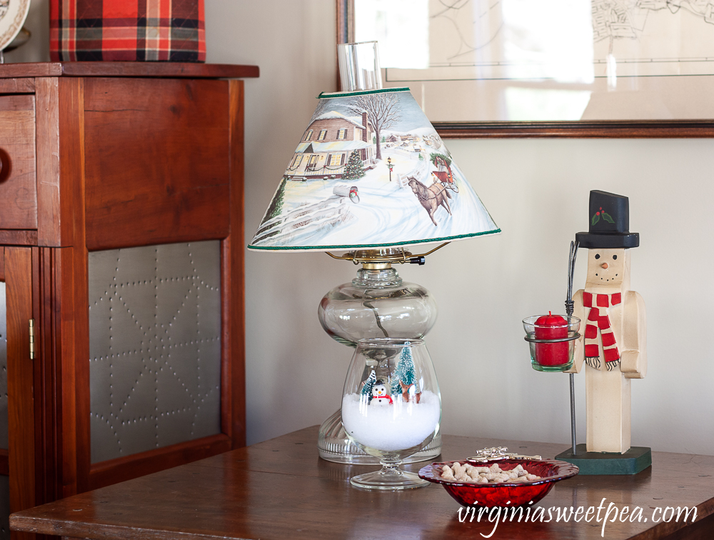 Christmas tabletop decor with snowmen