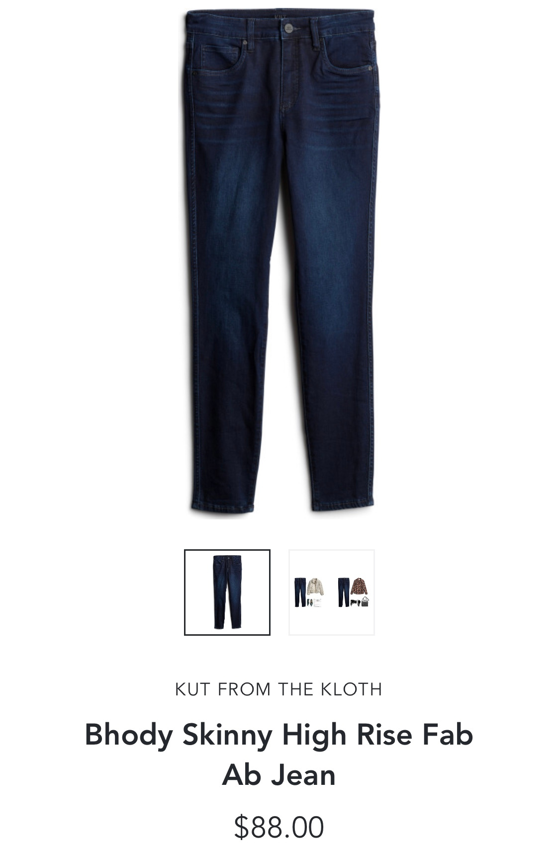 Kut from the Kloth Bhody Skinny High Rise Fab Ab Jean