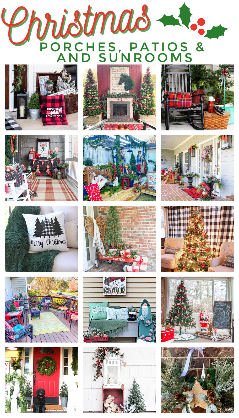 15 Porches Decorated for Christmas