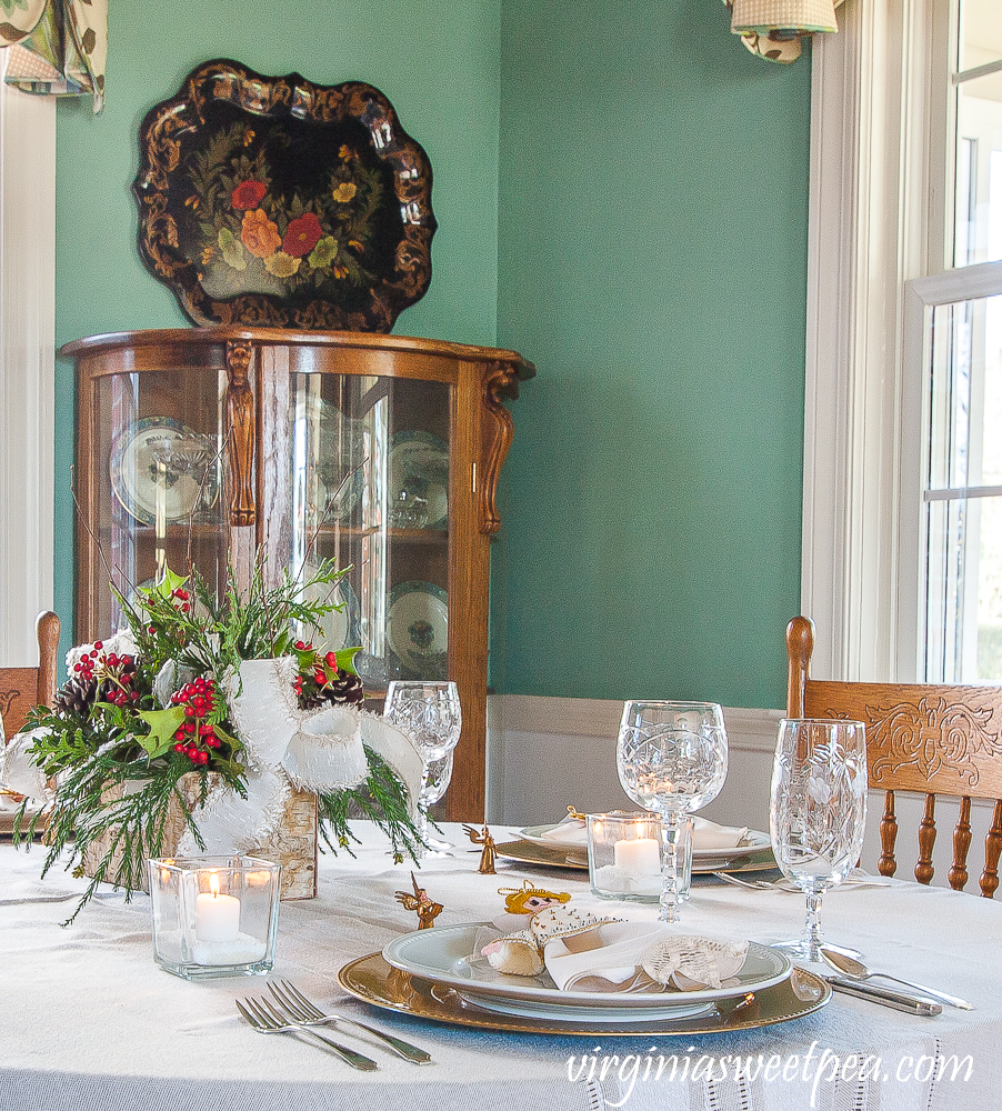 Christmas tablescape with an angel theme