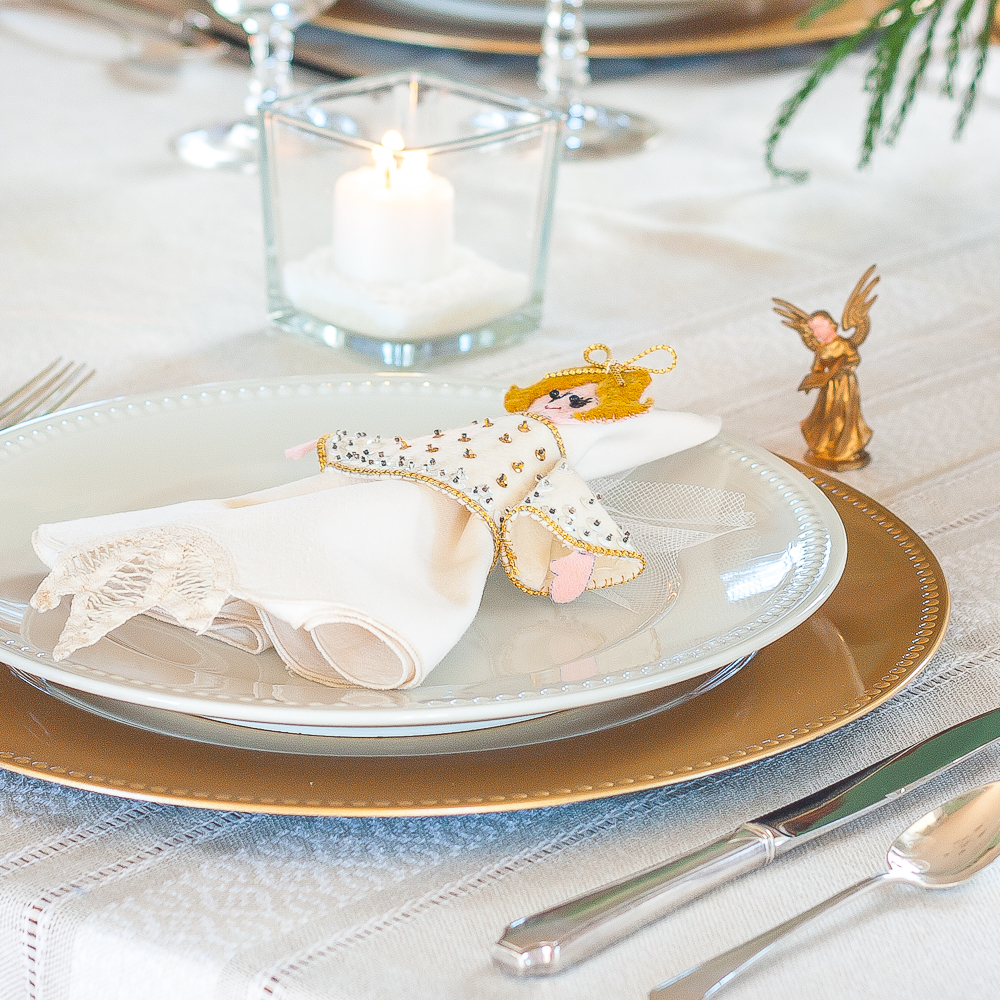 Angel Themed Christmas Tablescape