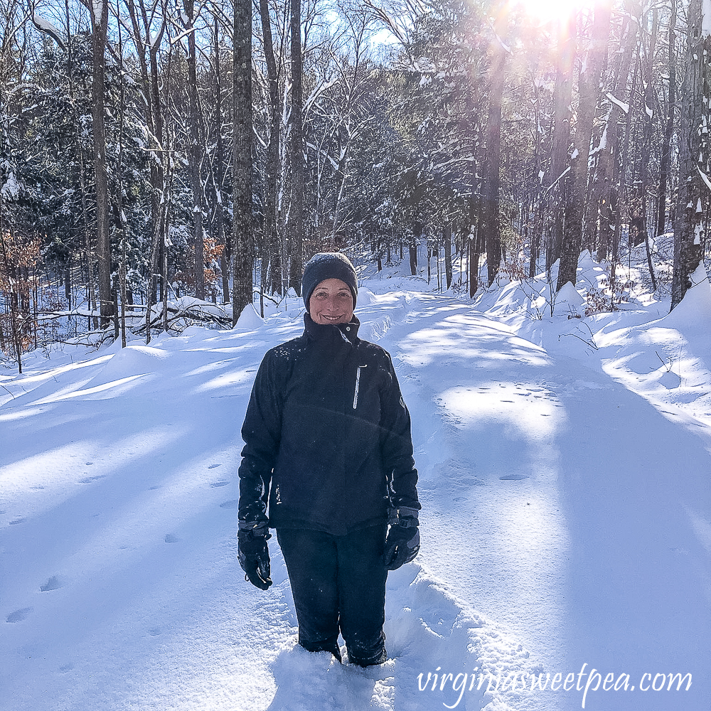 Hiking in the snow on Mt. Tom