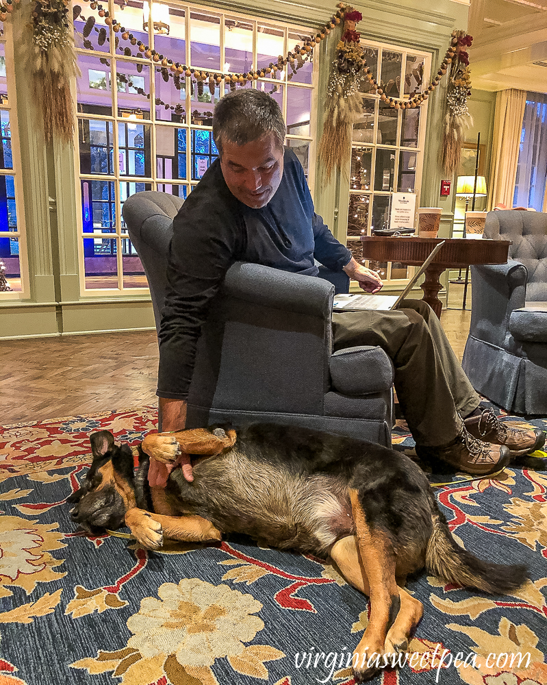 Relaxing in the Lobby of the Woodstock Inn in Woodstock, Vermont