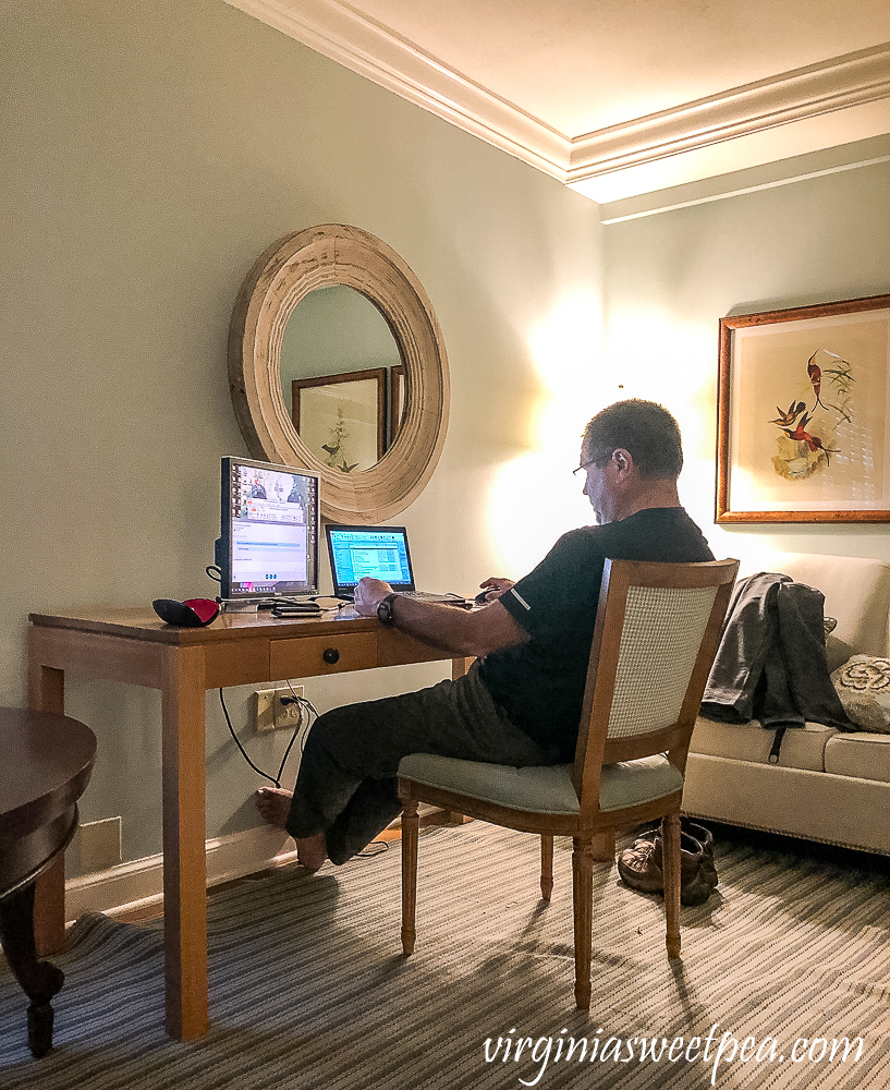Working remotely at the Woodstock Inn in Woodstock, Vermont