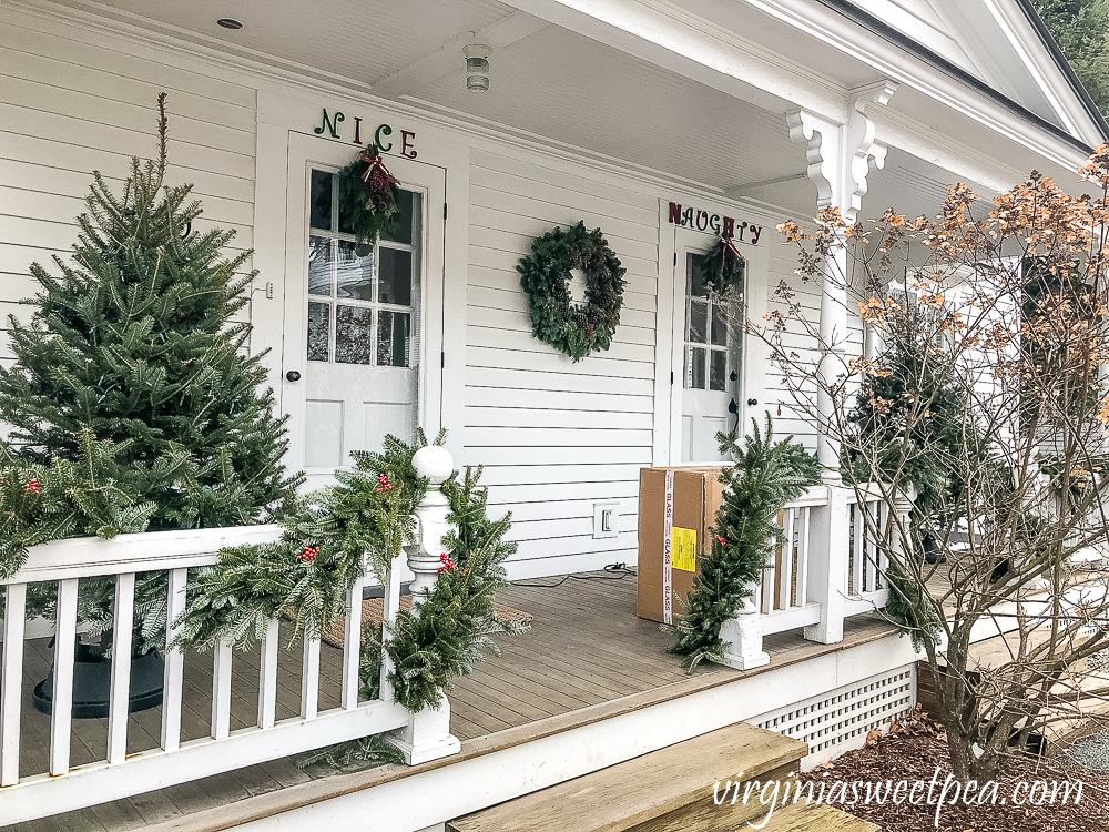 Christmas decorations in the town of Woodstock, Vermont