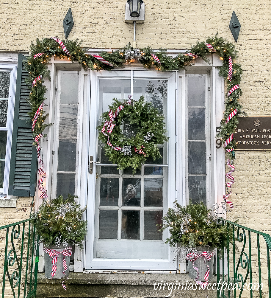 Christmas decorations in the town of Woodstock, Vermont