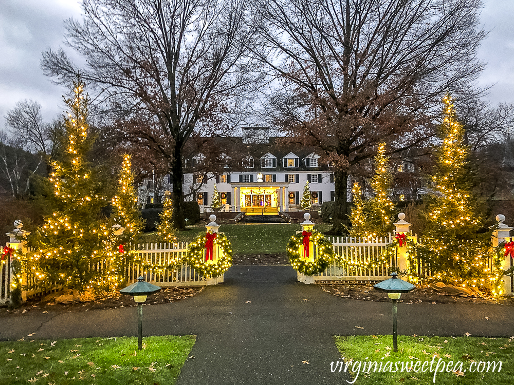 Christmas 2020 Outdoor Decorations at the Woodstock Inn in Woodstock, Vermont