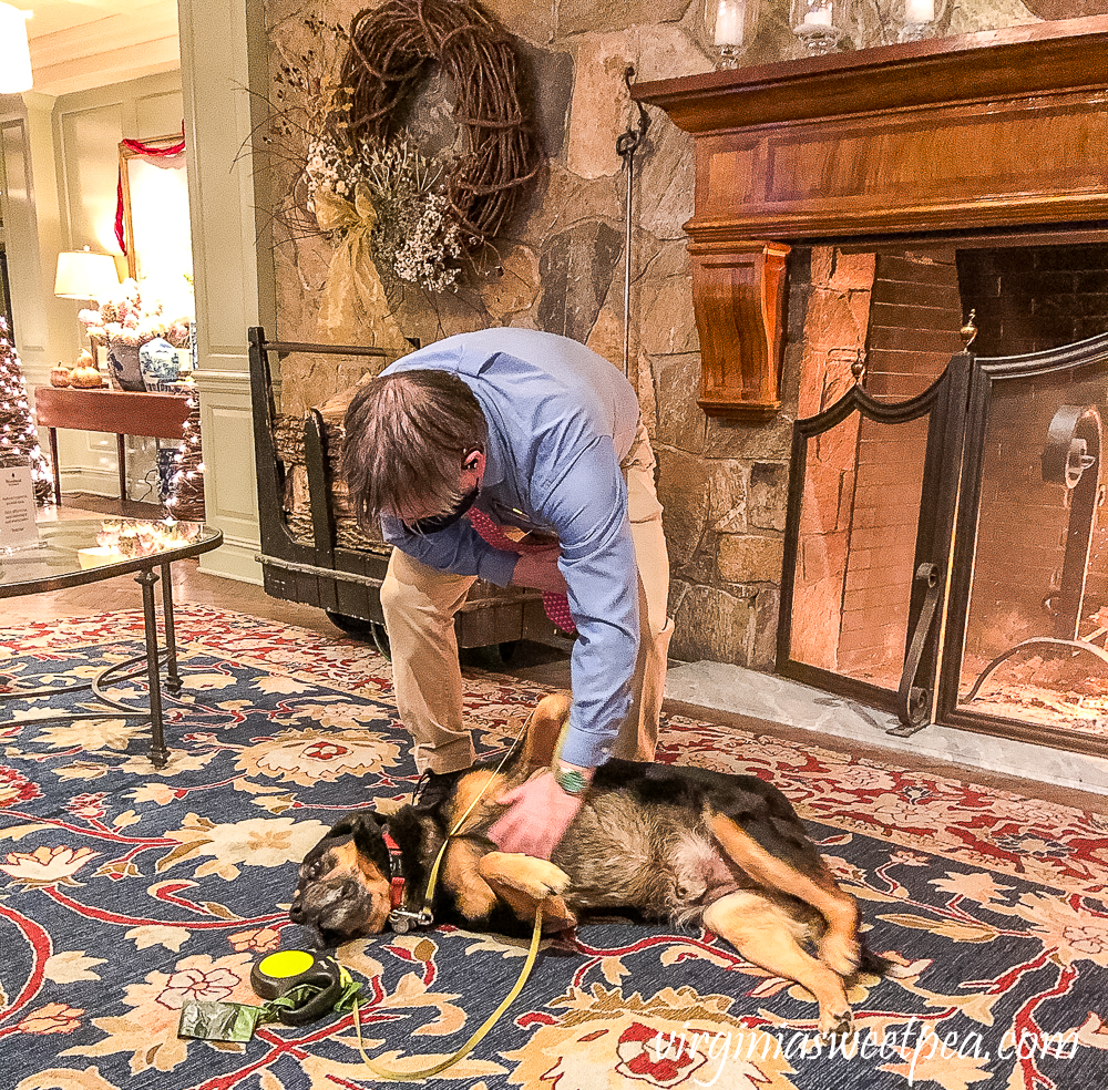 Christmas in the lobby of the Woodstock Inn in Woodstock, Vermont