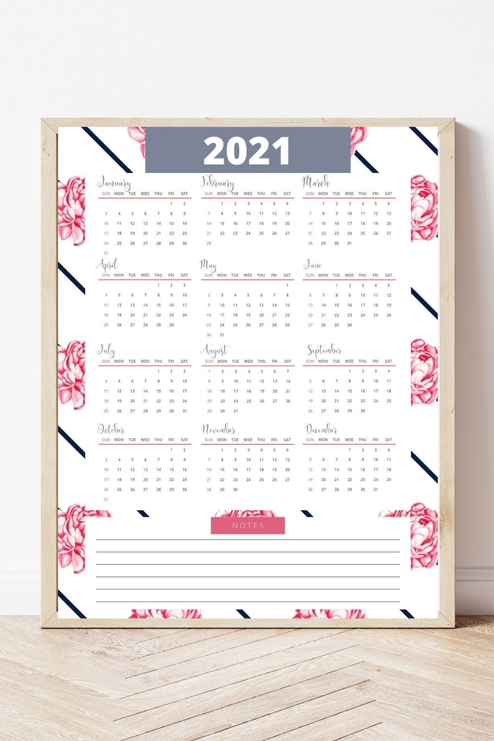 Free Printable 2021 Calendar - Sweet Pea