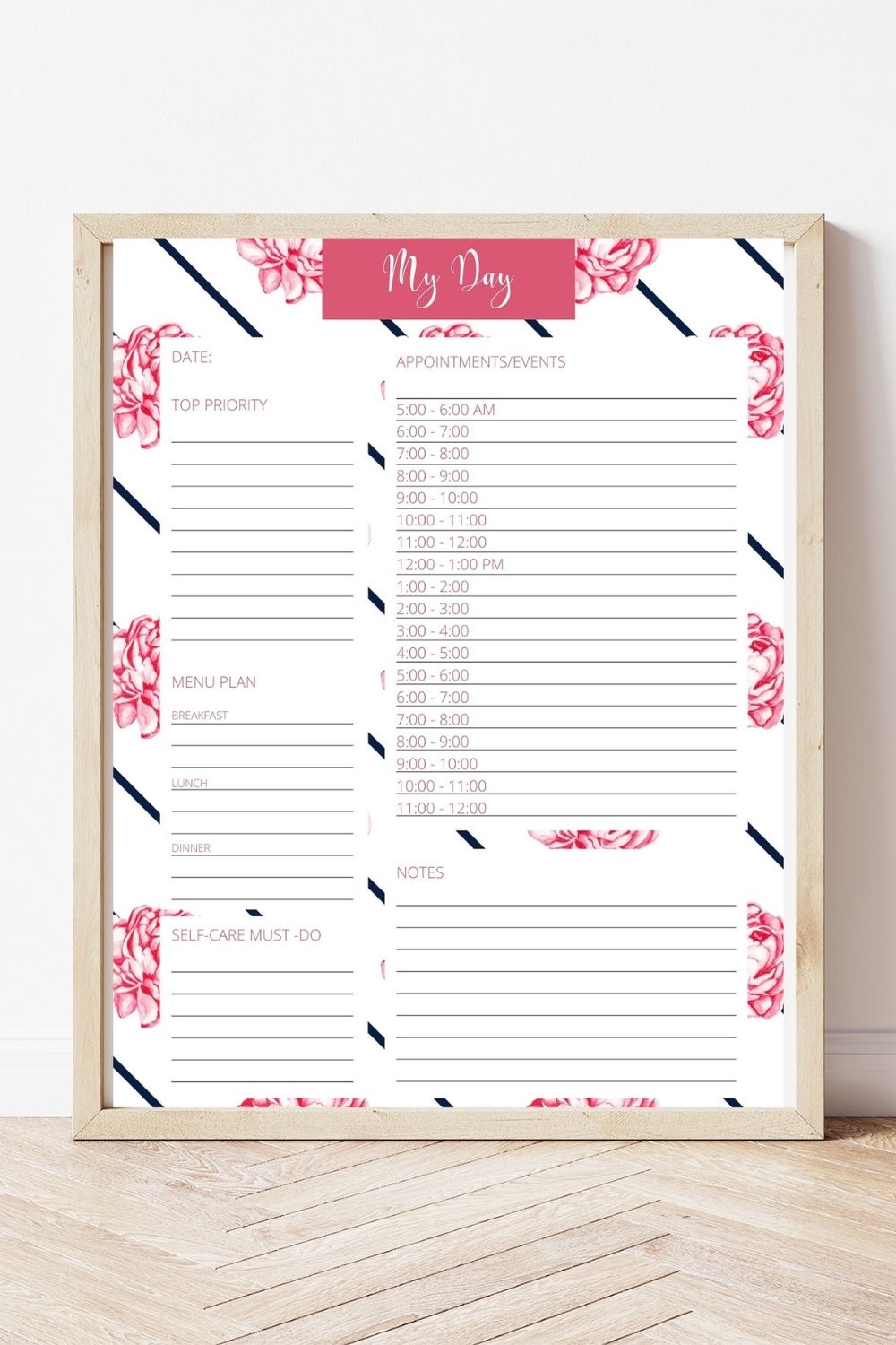 Free Printable Planner for an Individual Day