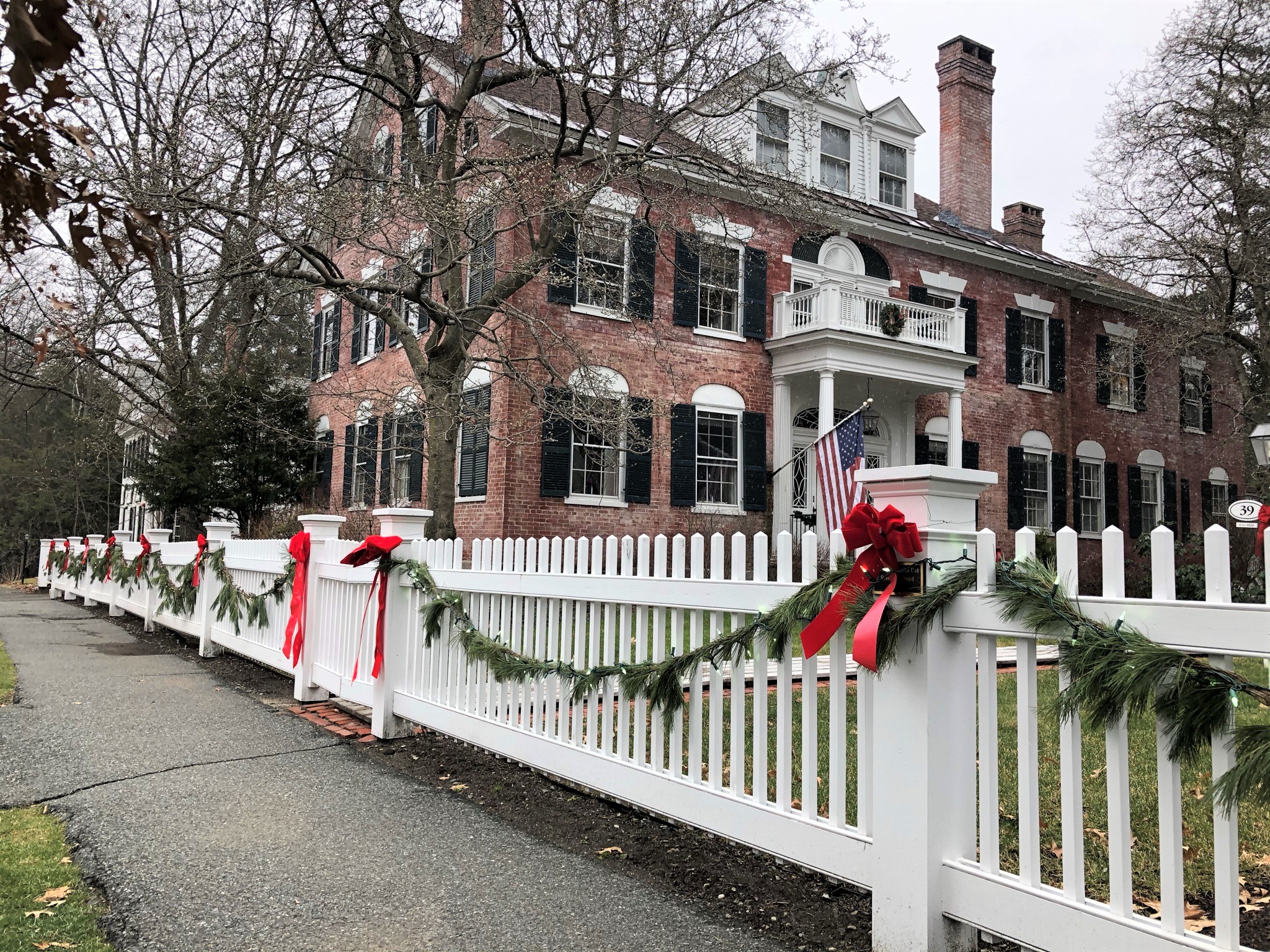 Christmas decorations in the town of Woodstock, Vermont