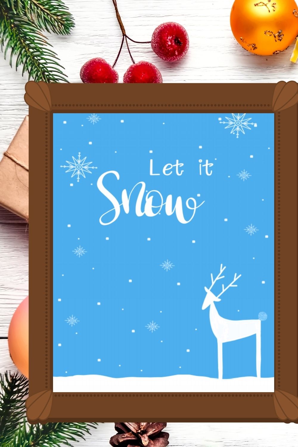 Let it Snow Free Printable Wall Art