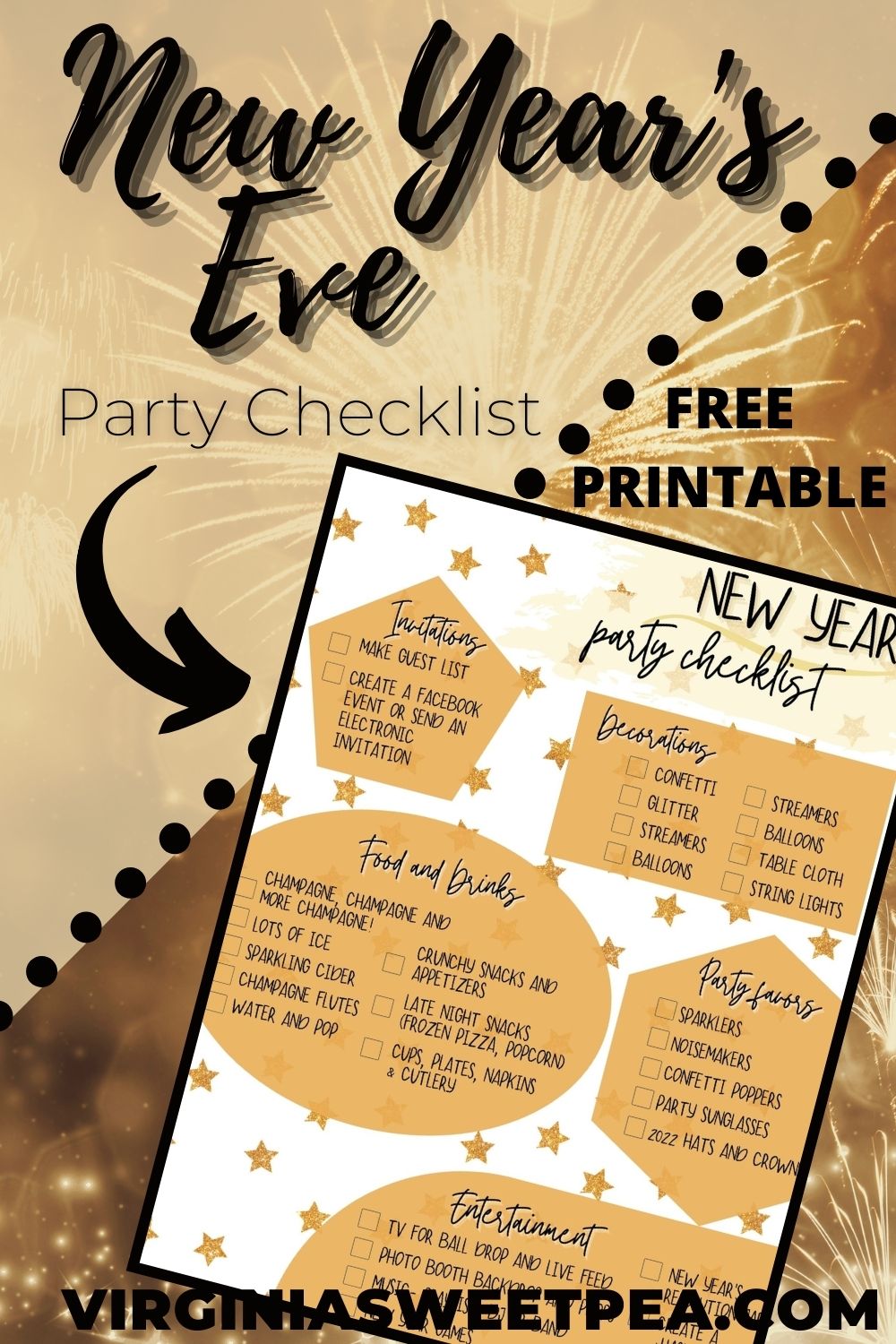 Free Printable New Year's Eve Party Checklist