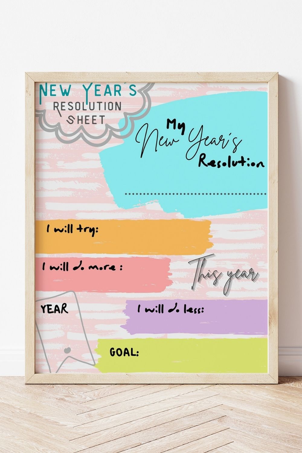 Free Printable New Year's Resolution Page