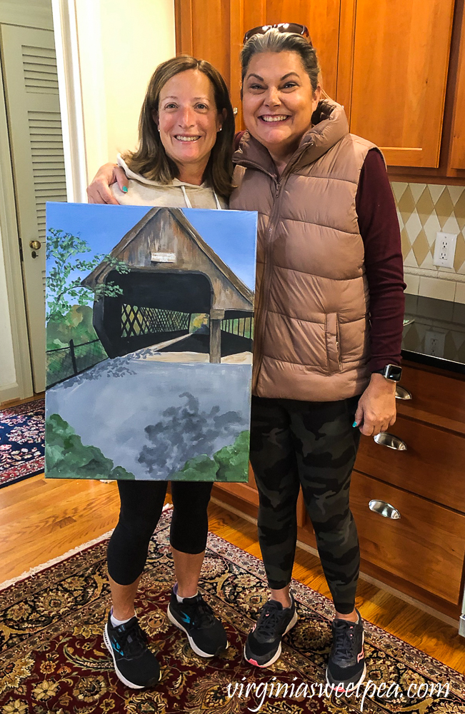 Painting of Middle Covered Bridge in Woodstock, Vermon