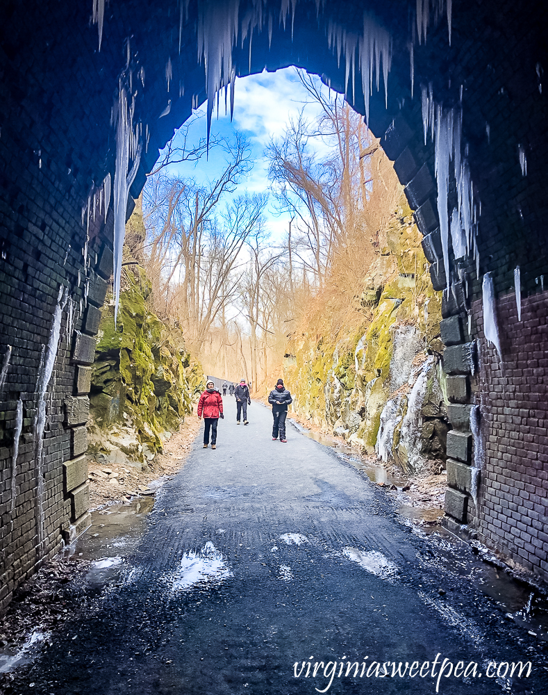 Looking out of the entrance to the west end of the Blue Ridge Tunnel in Afton, Virginia