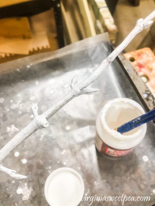 DIY Frosted Branches Sweet Pea