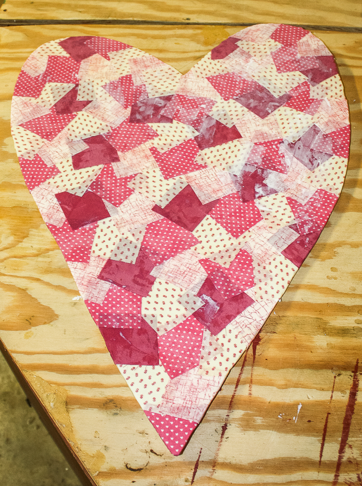 Faux patchwork Valentine's Day heart