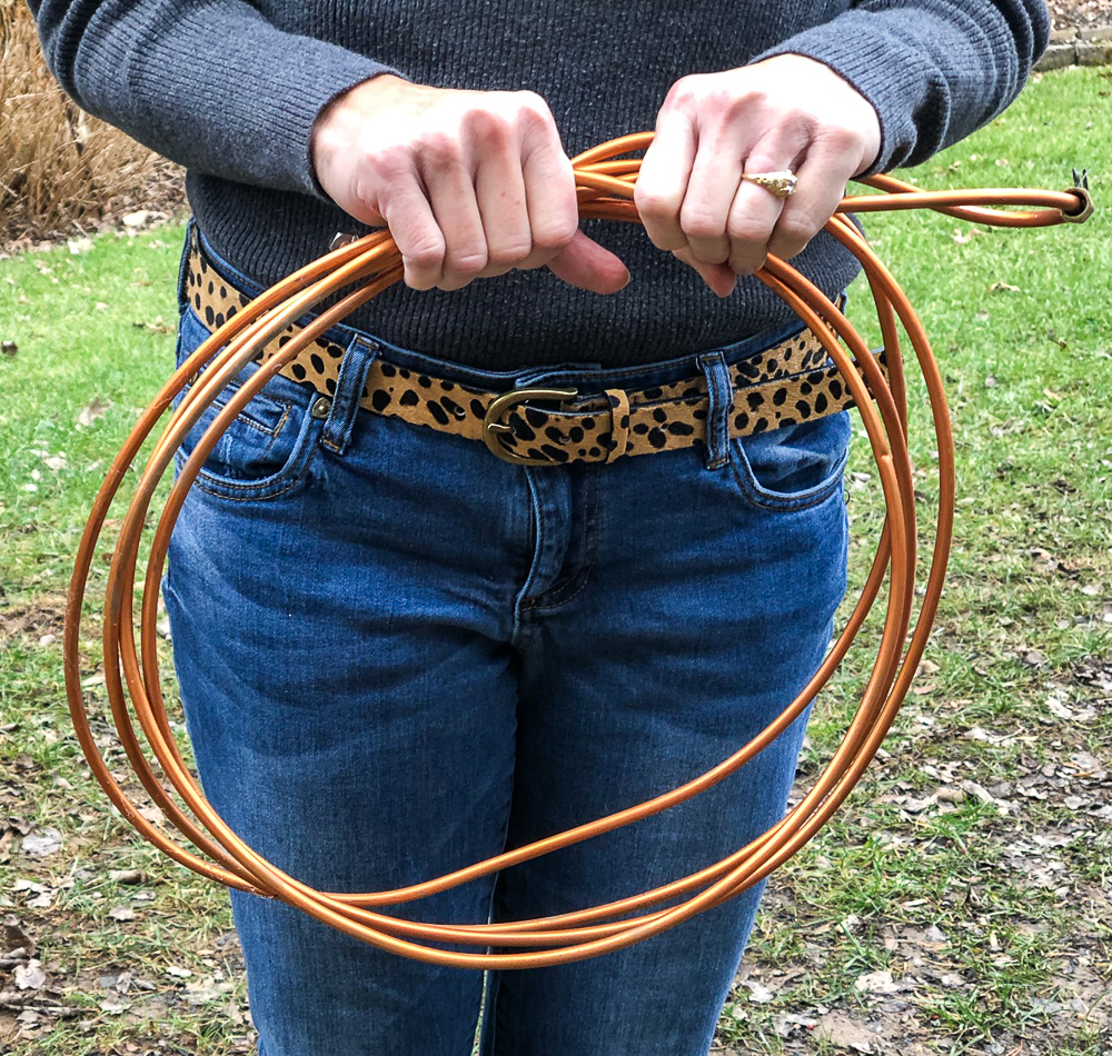 Copper water line from a refrigerator