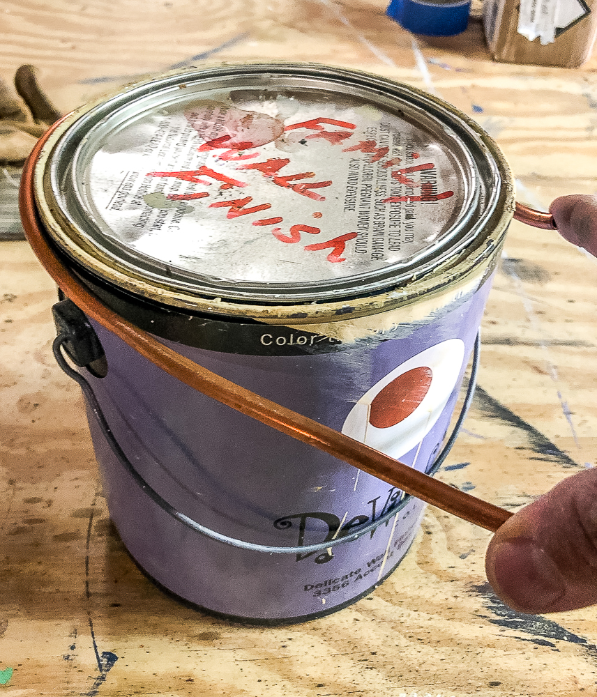 Using a paint can to make the top of a heart