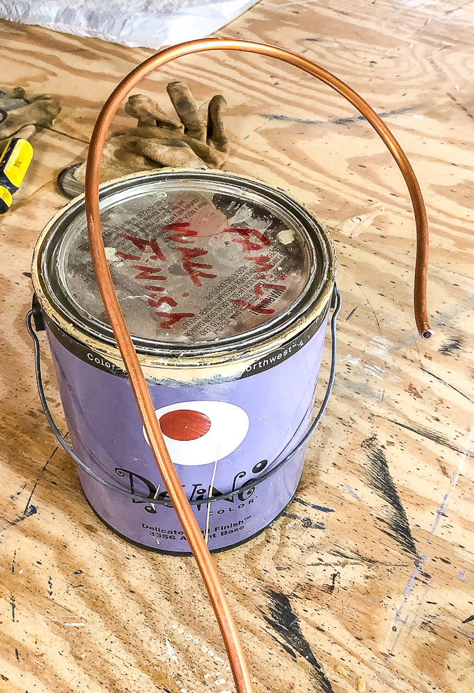 Using a paint can to make the top of a heart