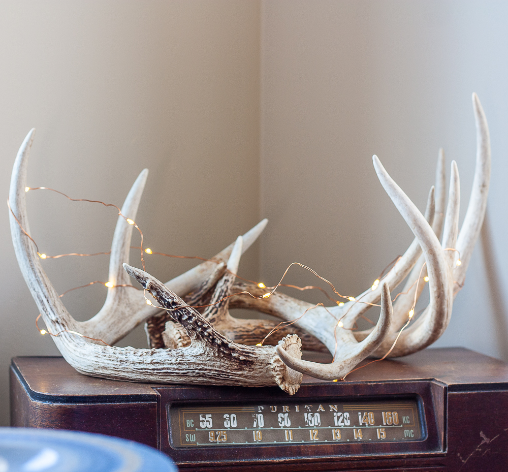 Deer antlers with twinkle lights