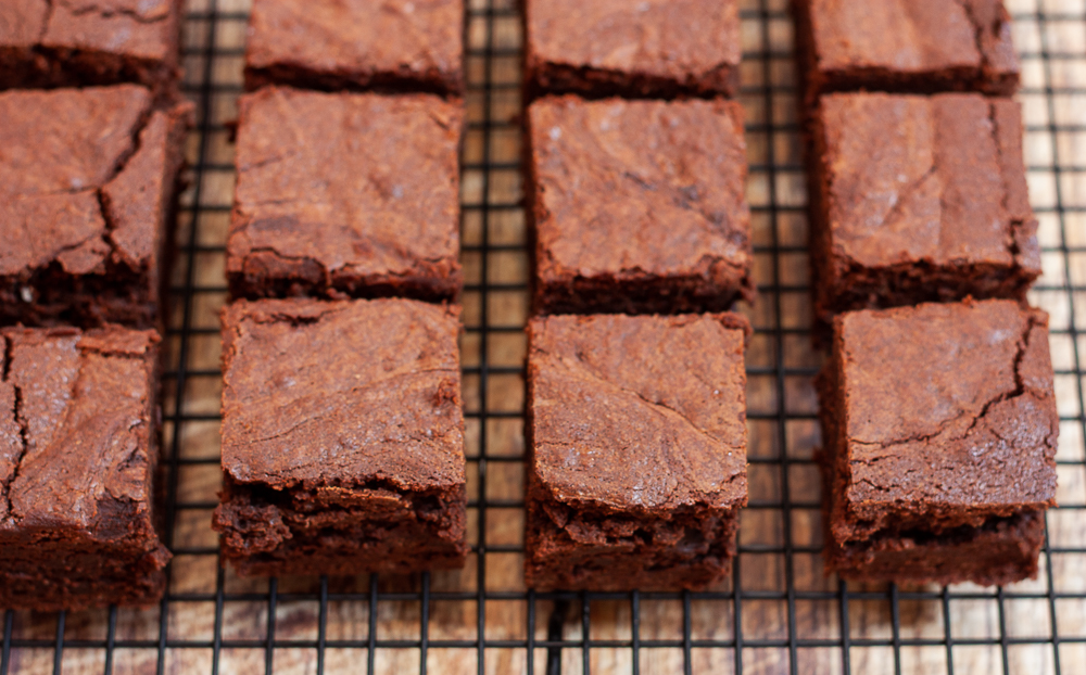 Brownies on a wire rack