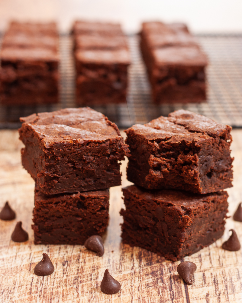 Brownies made with 3 kinds of chocolate