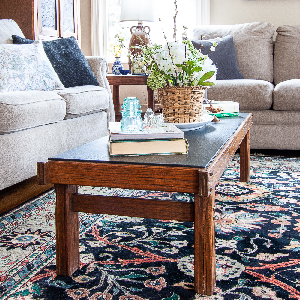 Decorated for spring 1960s coffee table