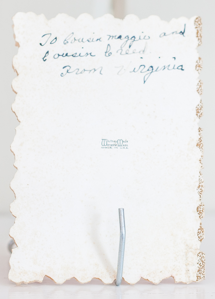 Back of 1920s vintage Valentine's Day card
