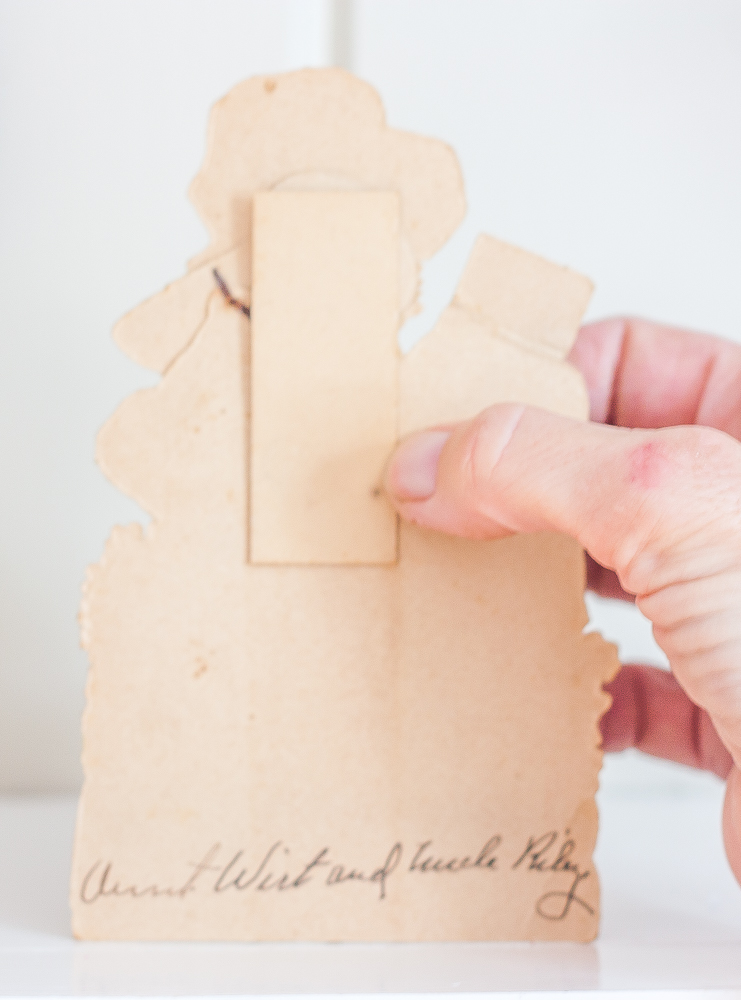 Inside of 1920s vintage Valentine's Day card