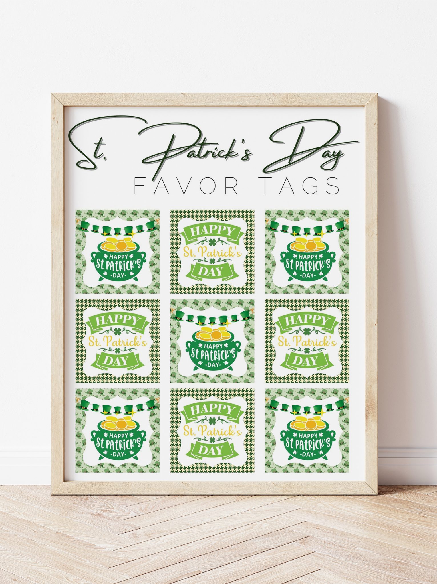 12 square St. Patrick's Day Free Printable Tags