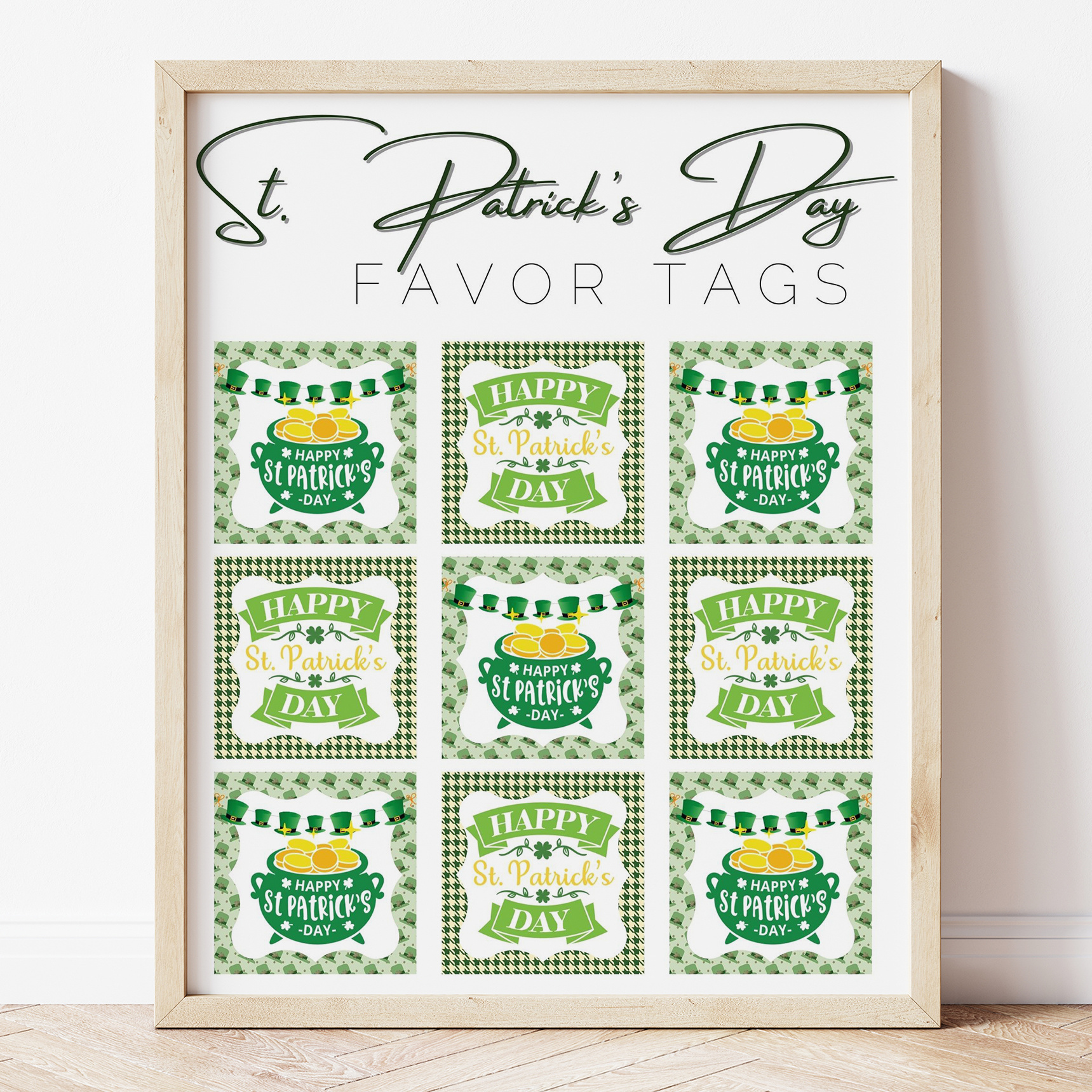 12 square St. Patrick's Day Free Printable Tags