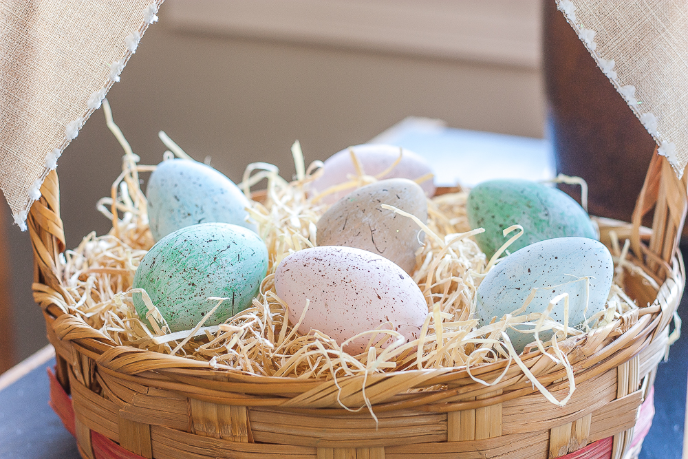 Handmade speckled Easter eggs