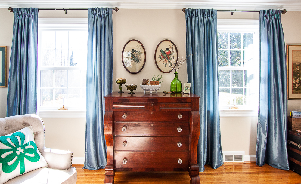 Antique chest of drawers decorated for St. Patrick's Day