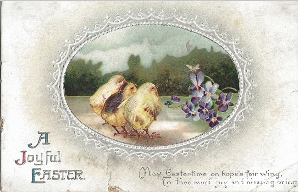 A Joyful Easter Antique Postcard