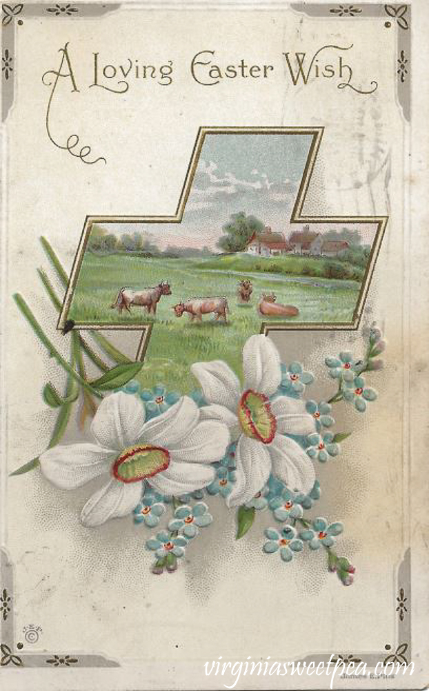 A Loving Easter Wish Antique Postcard