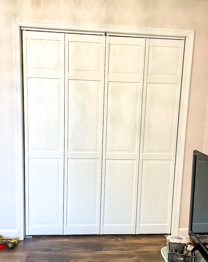 Bifold closet doors painted white