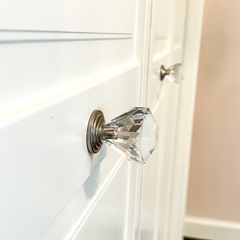 Glass look knobs on bifold closet doors