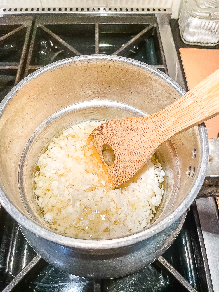 Melting soy candle wax in a double boiler