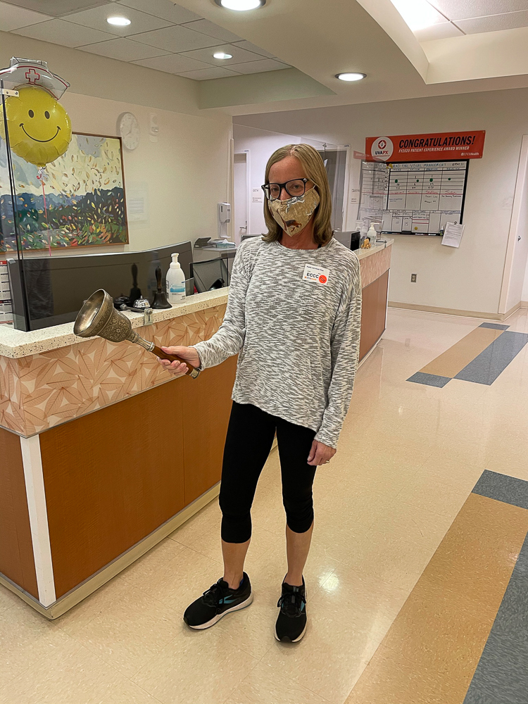 Ringing the Bell to Celebrate the End of Radiation Treatment