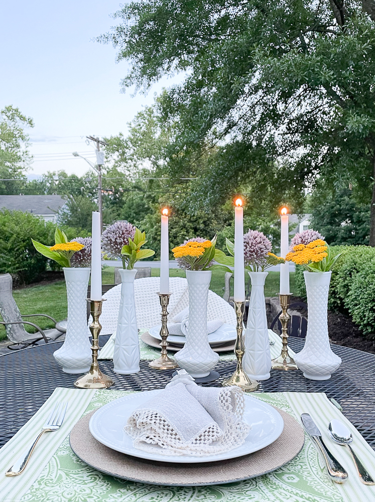 Outdoor summer tablescape