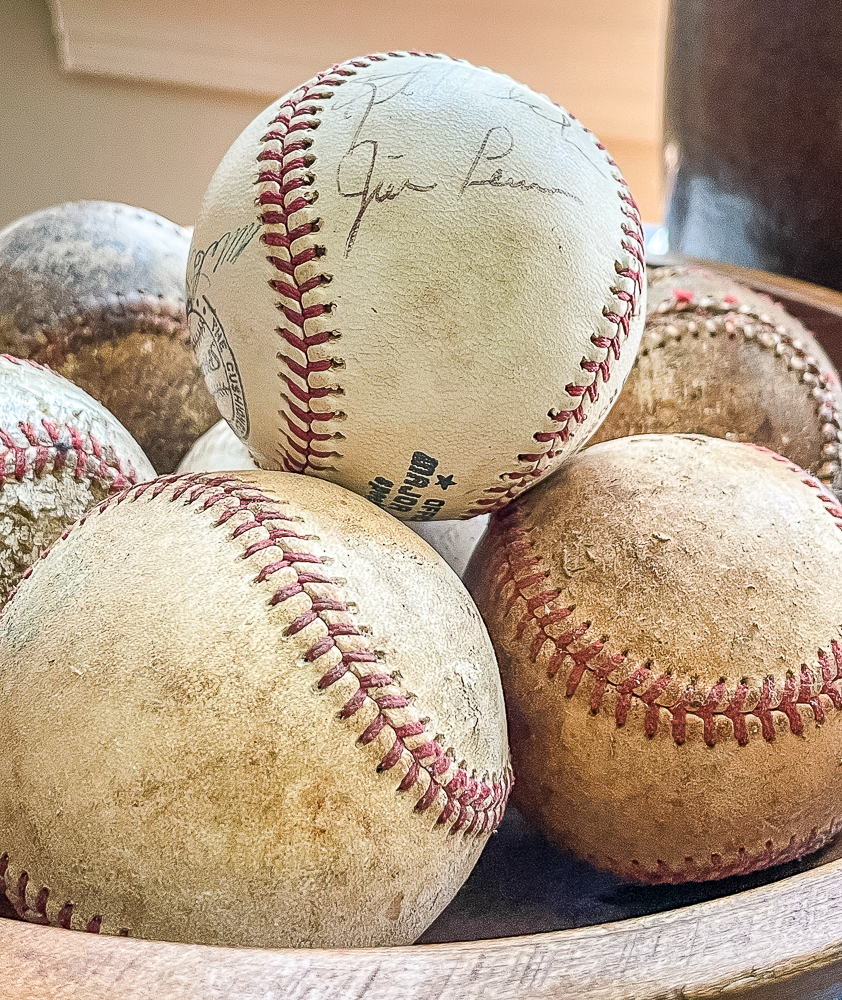 Bowl of baseballs