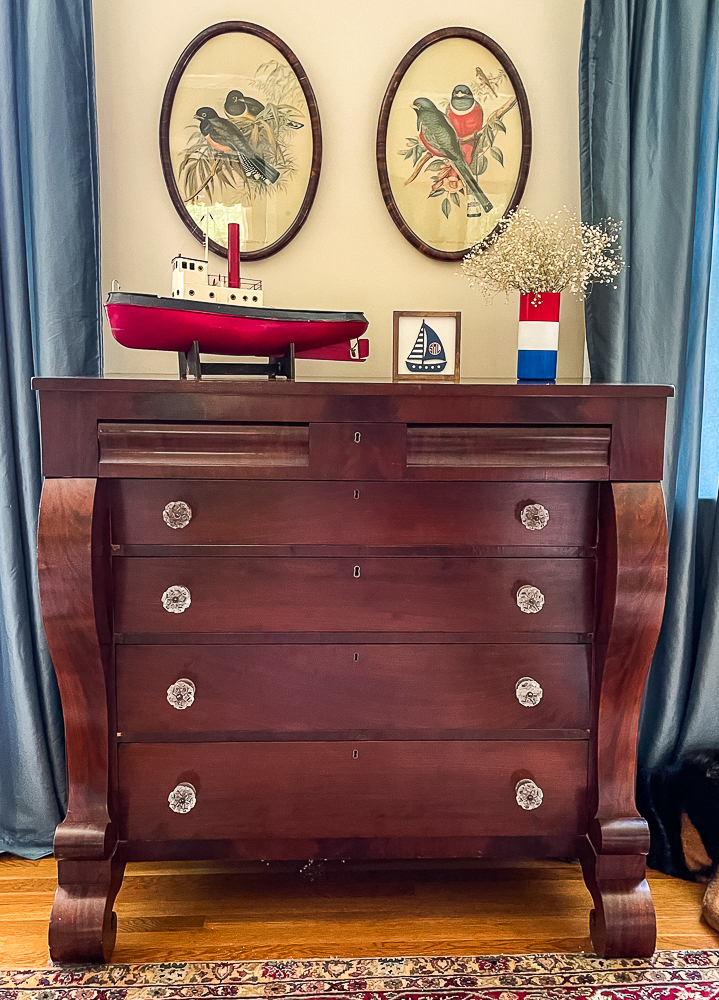 Chest of drawers decorated patriotically