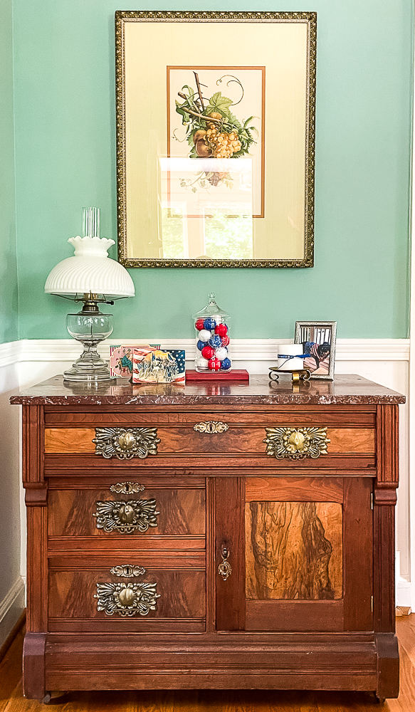 Chest decorated patriotically