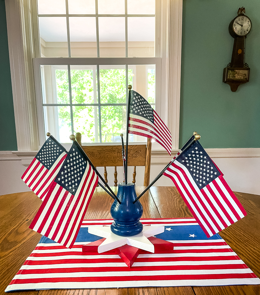 American flag centerpiece