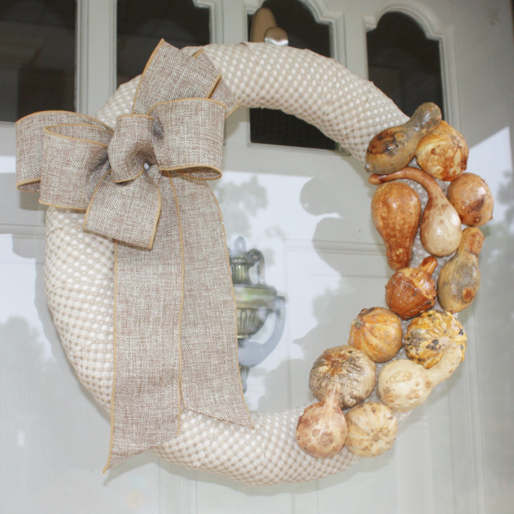 Wreath with dried gourds