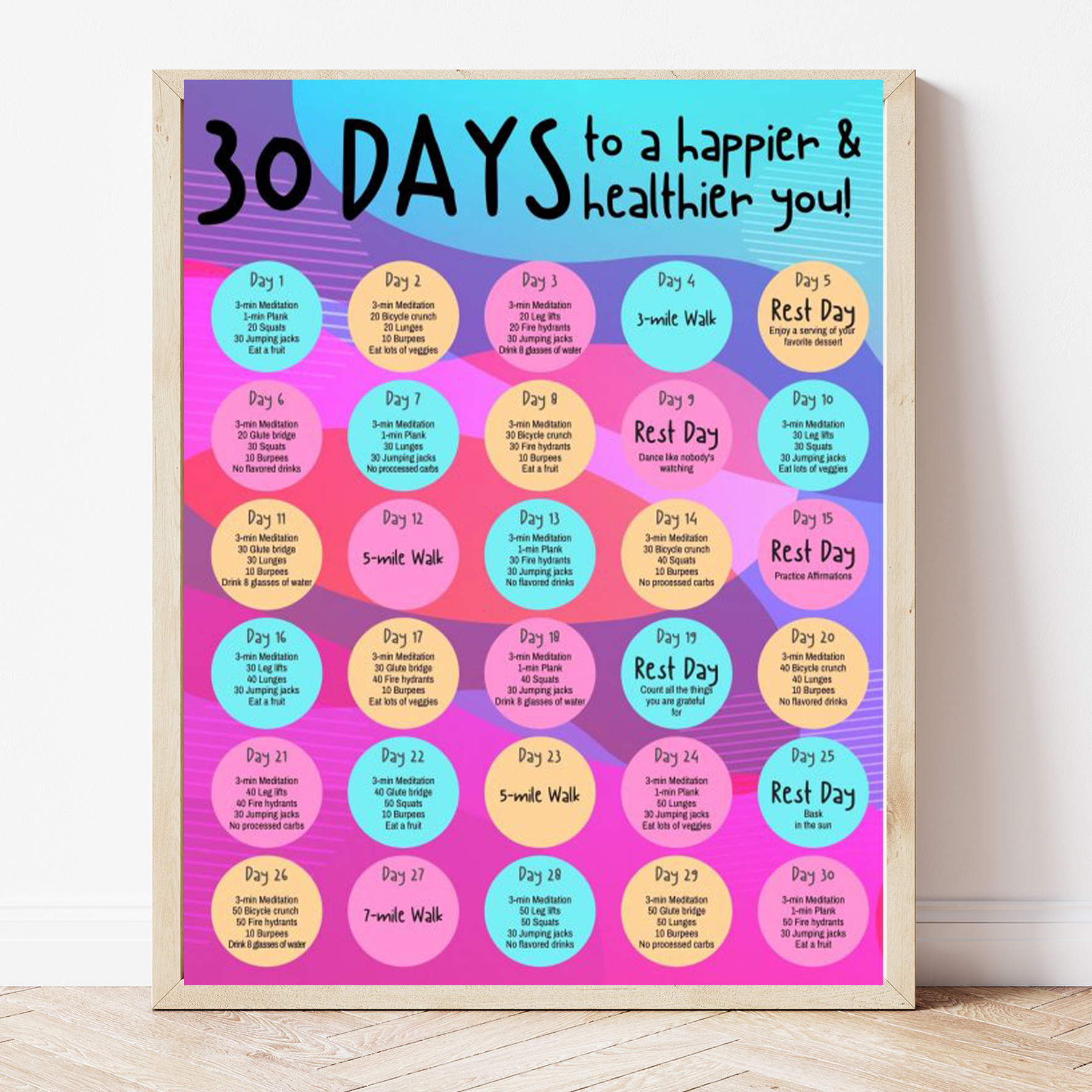 Free Printable 30 Days to a Happier and Healthier You