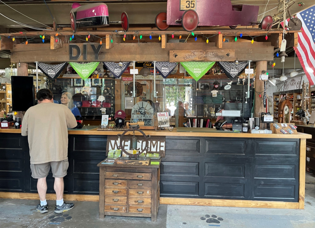 Front desk at Black Dog Salvage in Roanoke, VA